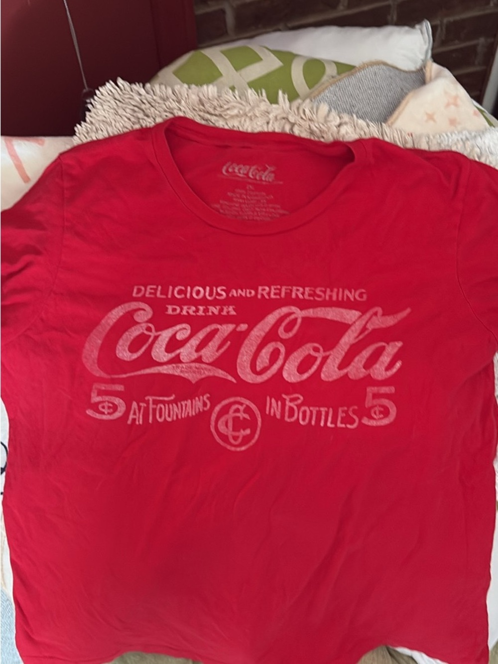 Coca Cola Red Tee with Faded White Logo